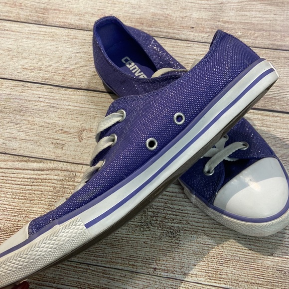 Converse Shoes - Converse purple with silver sparkle size 7 sneakers